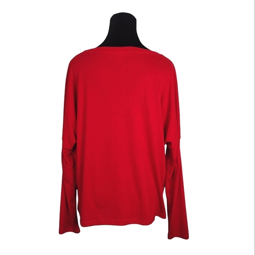 Pretty Garden Red Sweater Long sleeve cotton blend Size Small - Picture 3 of 8